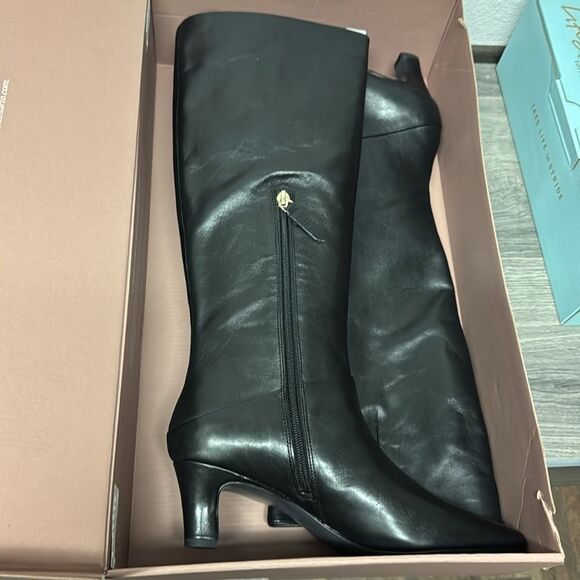 Franco Sarto Andria Knee Hight Boot In Black Leather - Picture 5 of 10